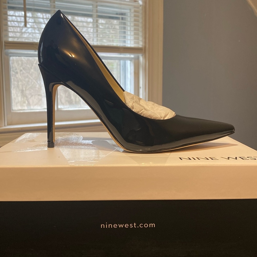 Nine West. Patent black heels size 8.5. New in box.